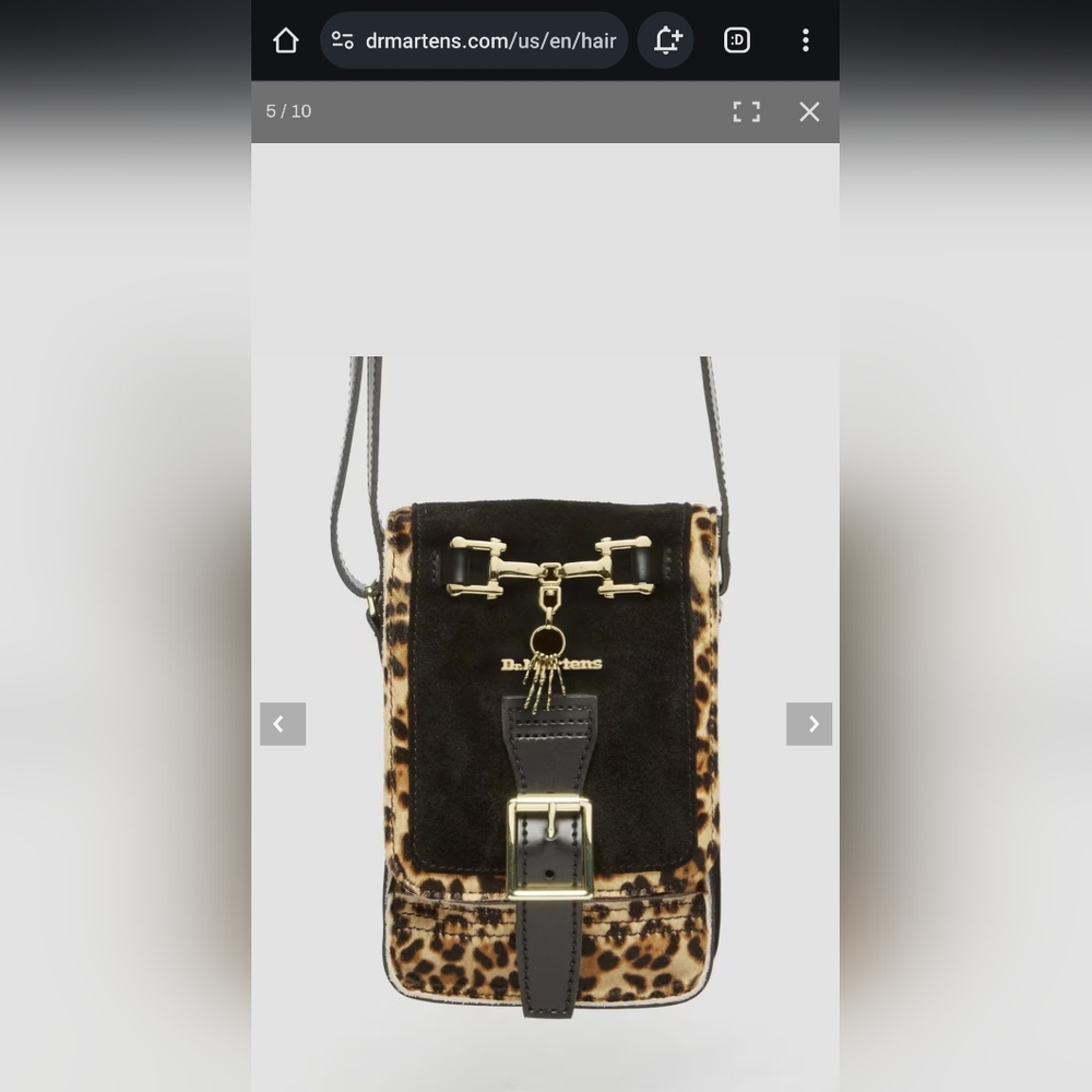 *NWT* Dr. Martens Leopard Print Hair-On Vertical Crossbody Camera Bag
